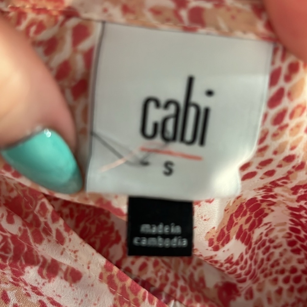 Cabi Bethany Blouse Snakeskin Python Print Pink P… - image 8